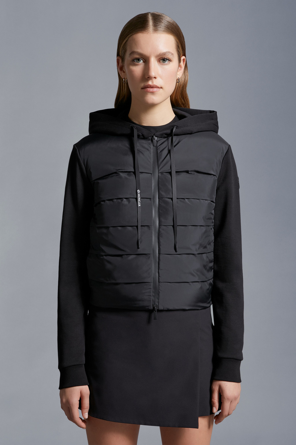 Padded Cotton Zip-Up Hoodie