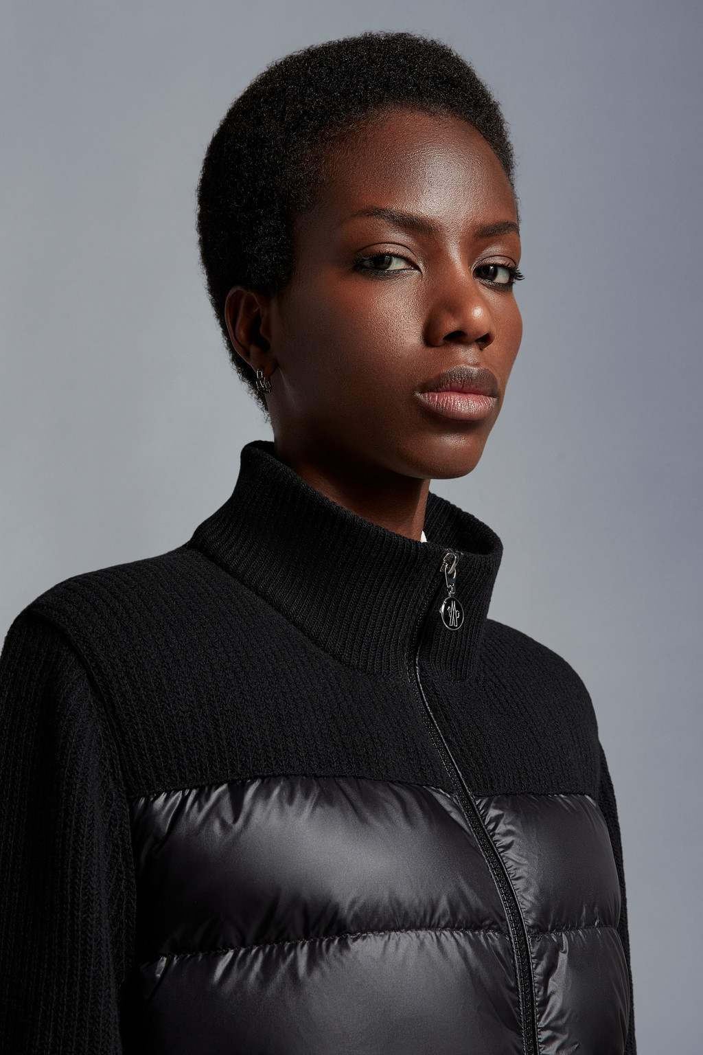 Padded Wool Zip-Up Hoodie