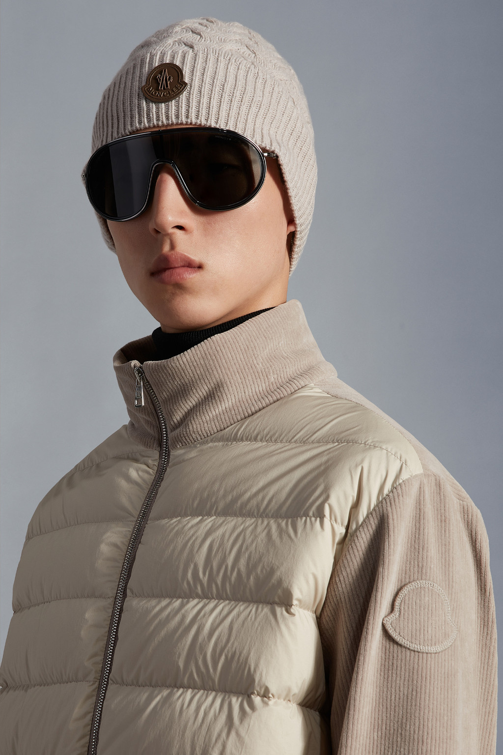 Padded Corduroy Zip-Up Sweatshirt