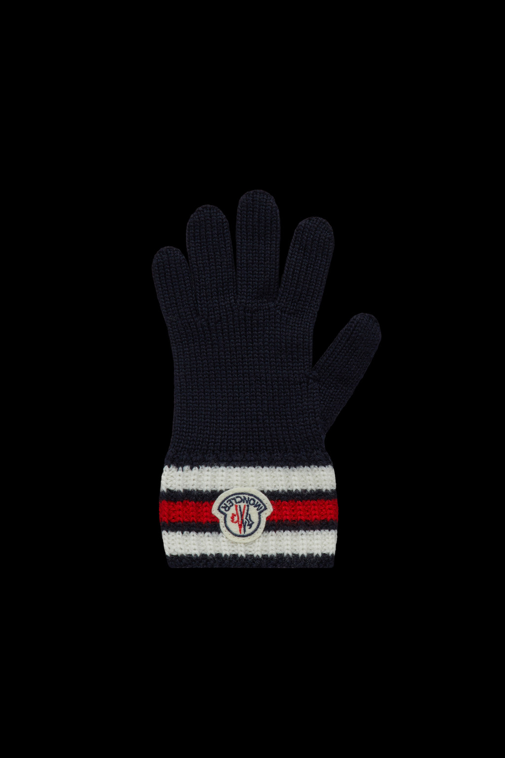 Tricolor Knit Wool Gloves