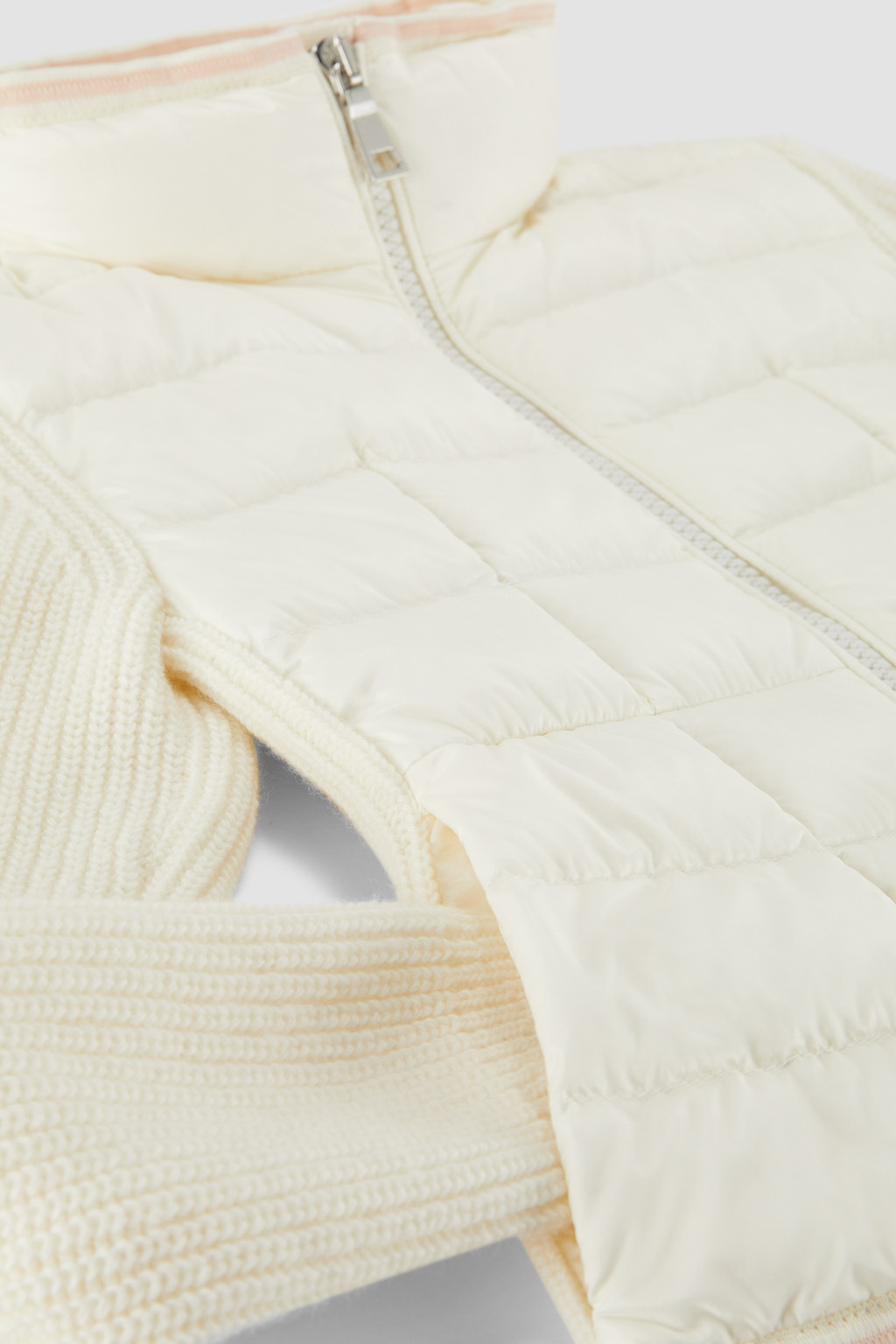 Padded Wool Zip-Up Cardigan