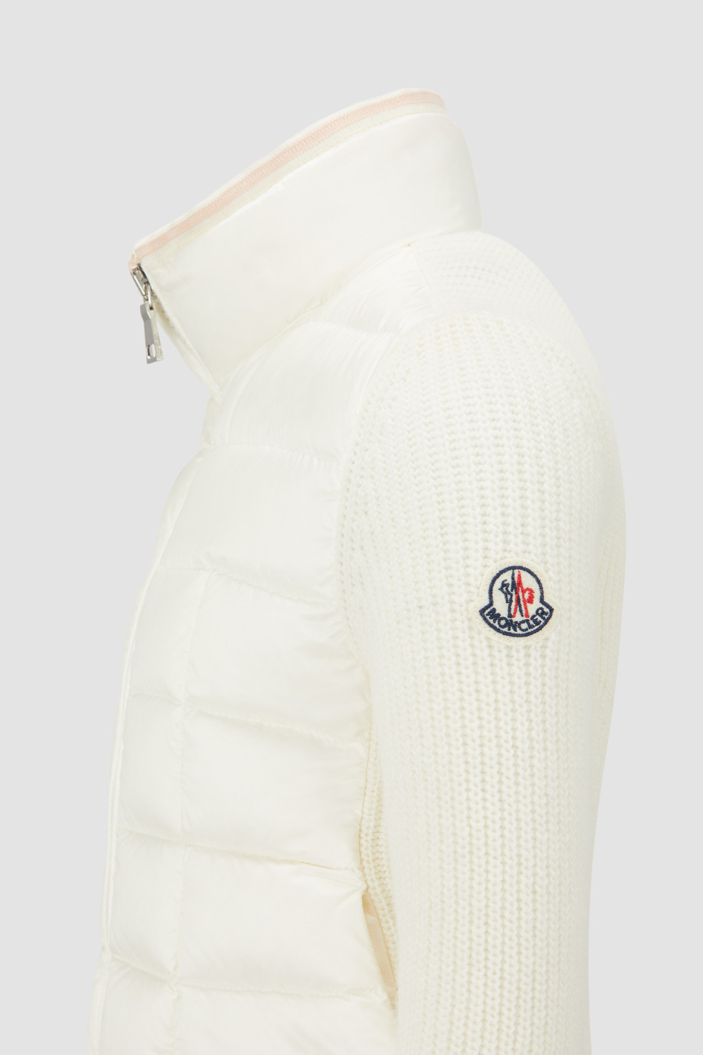 Padded Wool Zip-Up Cardigan