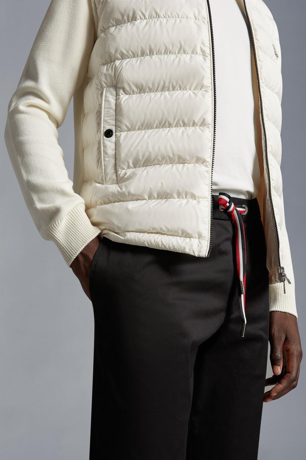 Padded Cotton Zip-Up Cardigan