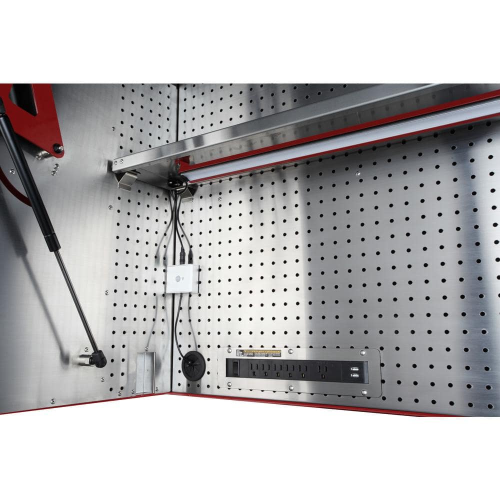 72 in. W x 24 6 in. D Professional Duty 20 Drawer Mobile Workbench Tool Storage Combo with Top Tool Chest Hutch in. Red