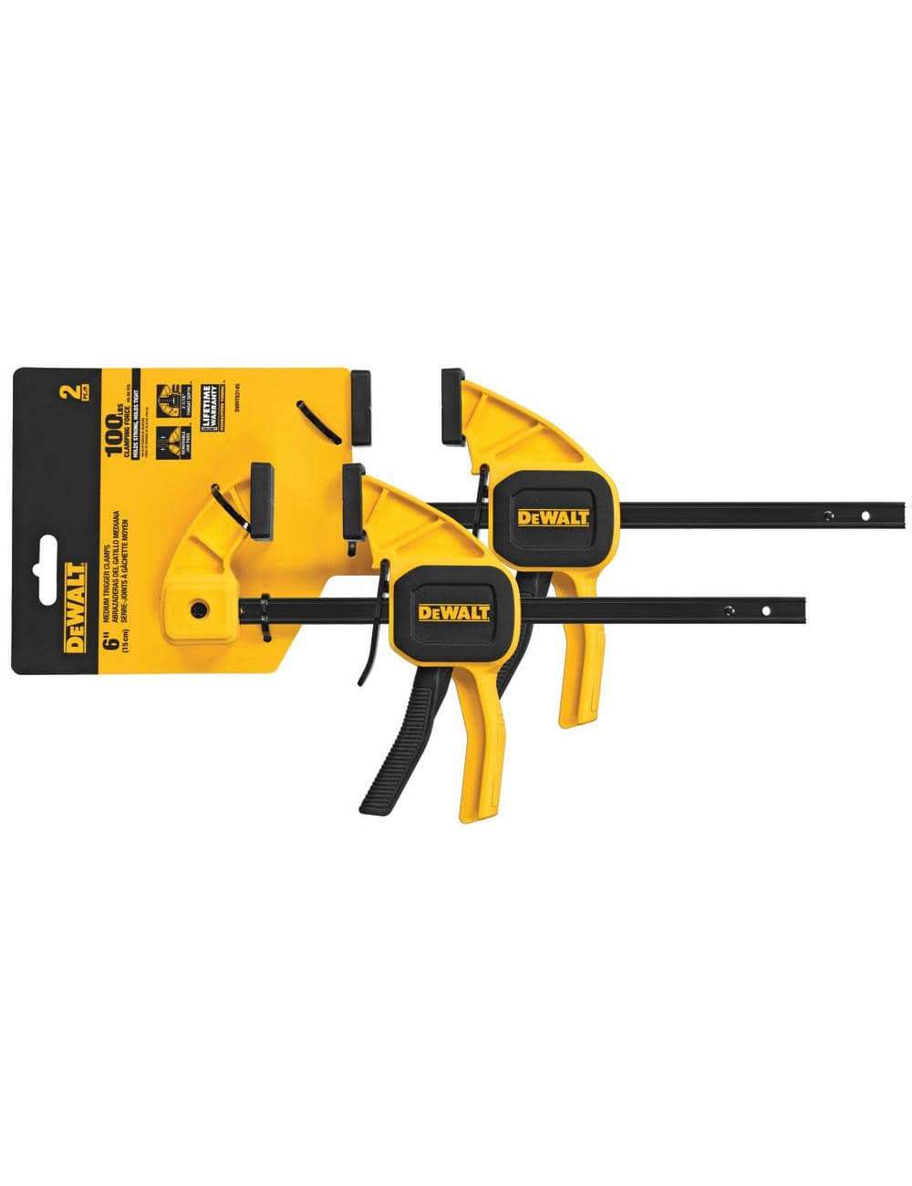6 in. 100 lbs. Trigger Clamps (2 Pack) with 2.43 in Throat Depth