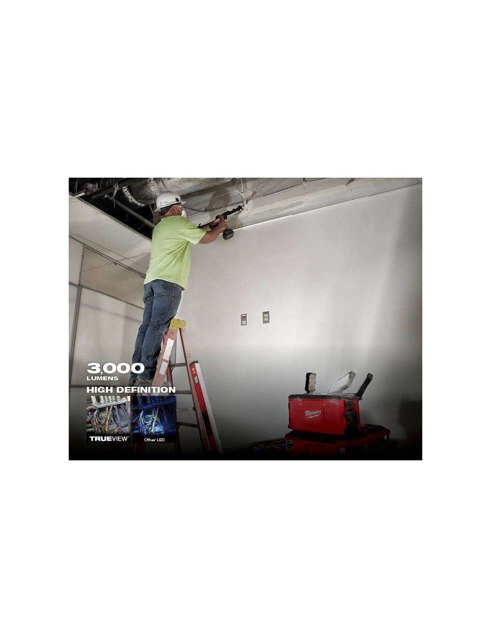 M18 18-Volt Lithium-Ion Cordless PACKOUT 3000 Lumens LED Light with Built-In Charger