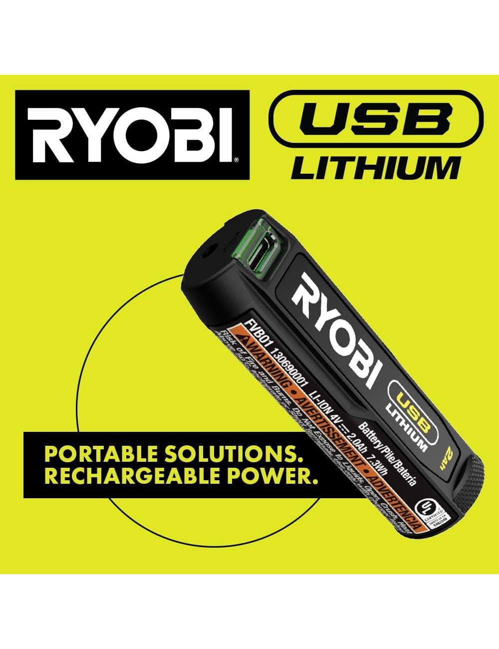 USB Lithium Project Kit with Rotary Tool, Inspection Light, Screwdriver, Glue Pen, (2) 2 Ah Batteries, & Charging Cable