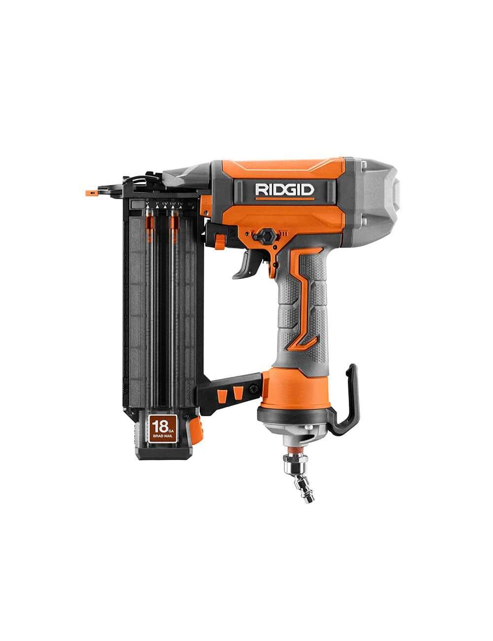 Pneumatic 18-Gauge 2-1/8 in. Brad Nailer with CLEAN DRIVE Technology, Tool Bag, and Sample Nails