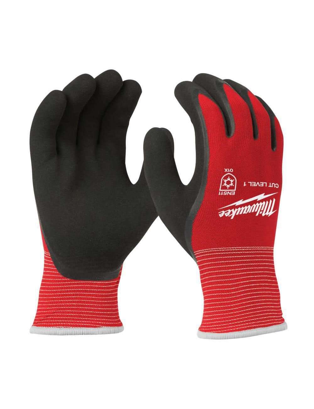 X-Large Red Latex Level 1 Cut Resistant Insulated Winter Dipped Work Gloves