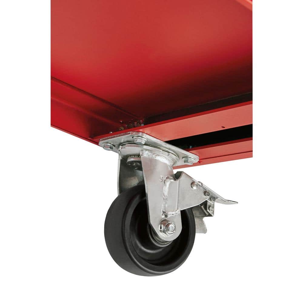 46 in. 8 Drawer Red Black Textured Rolling Tool Chest Cabinet