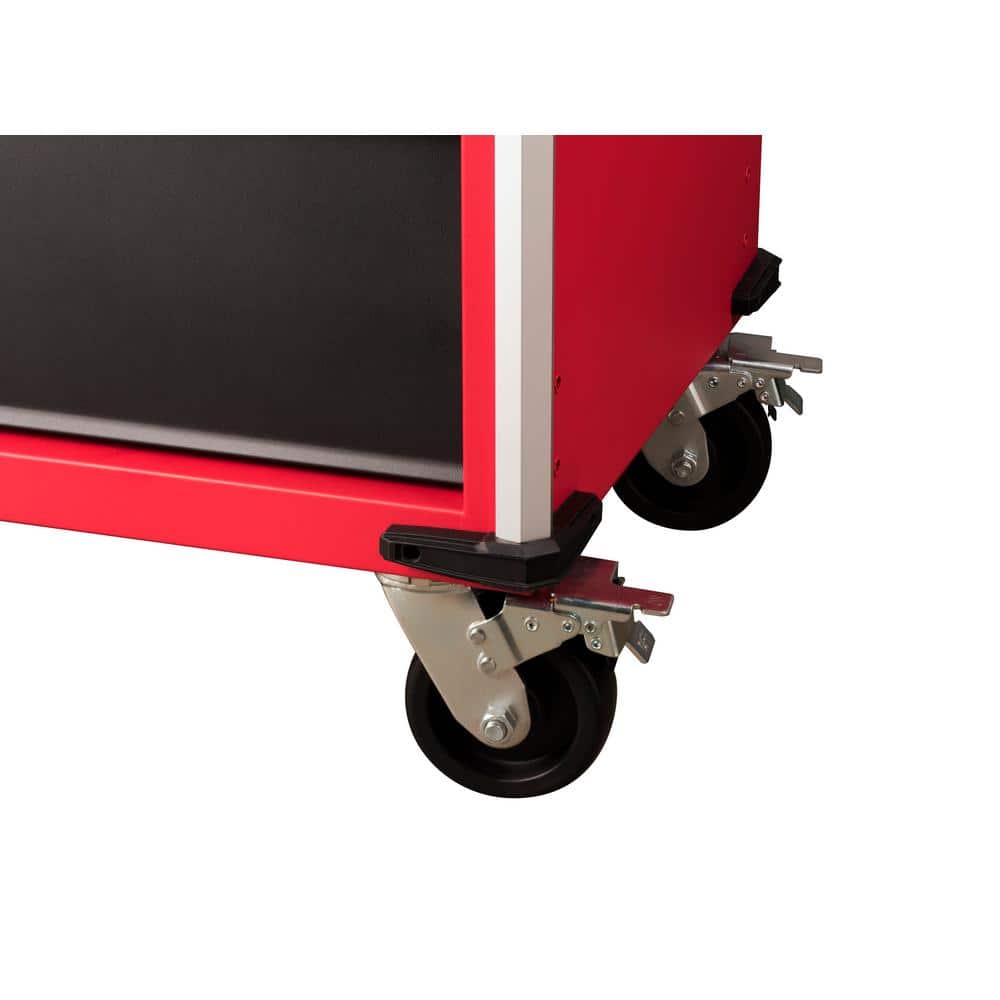 52 in. W x 22 in. D 12 Drawer Heavy Duty Mobile Workbench Cabinet in. Red