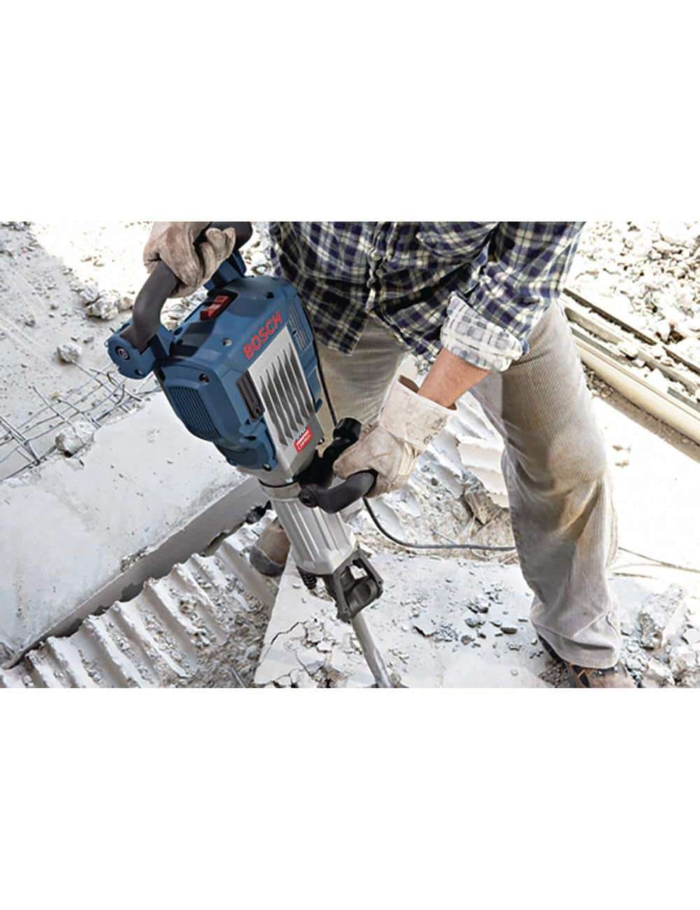 15 Amp 1-1/8 in. Corded Concrete Electric Hex Breaker Hammer Kit with Hard Carrying Case with Wheels