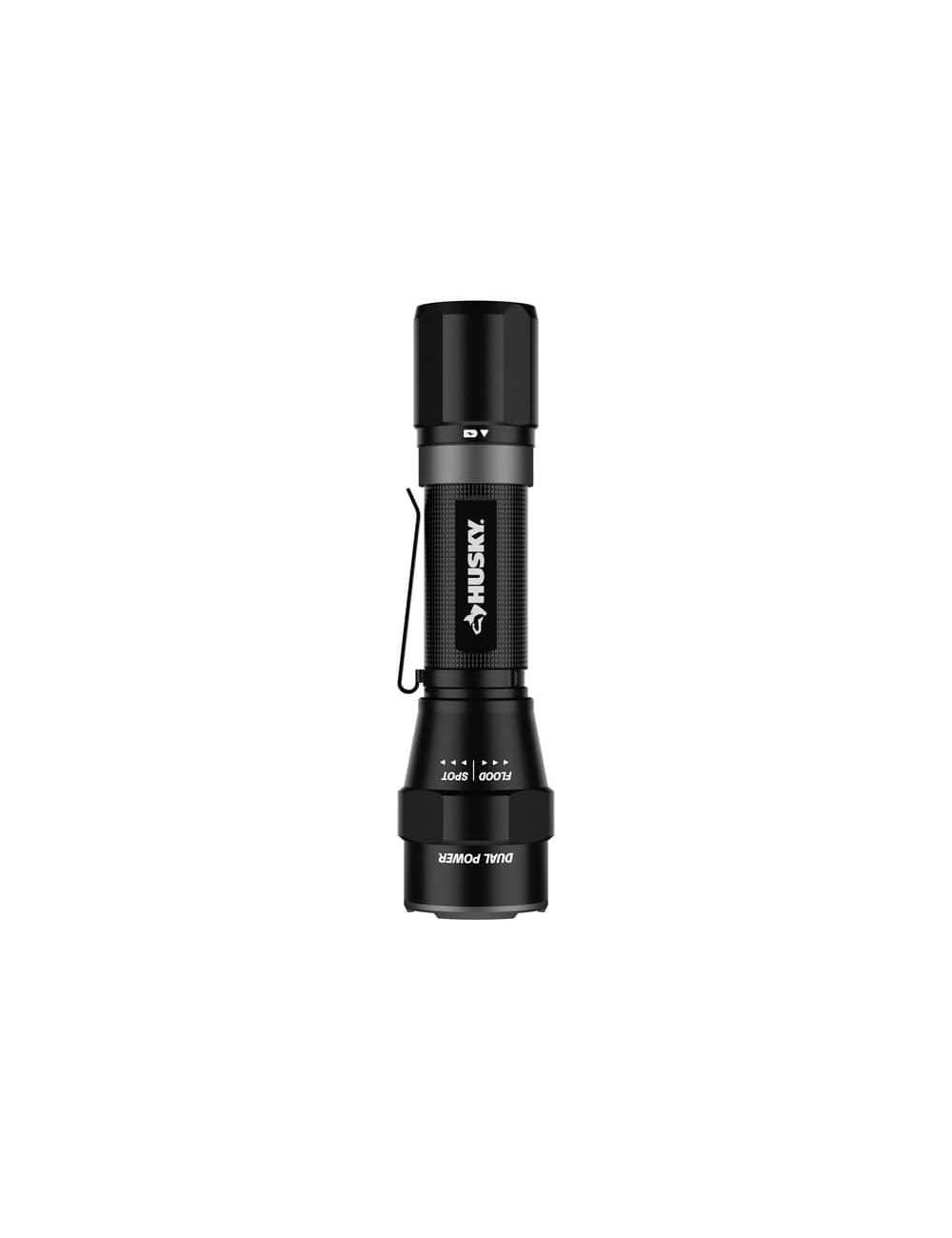 1200 Lumens Dual Power LED Rechargeable Focusing Flashlight with Rechargeable Battery and USB-C Cable Included