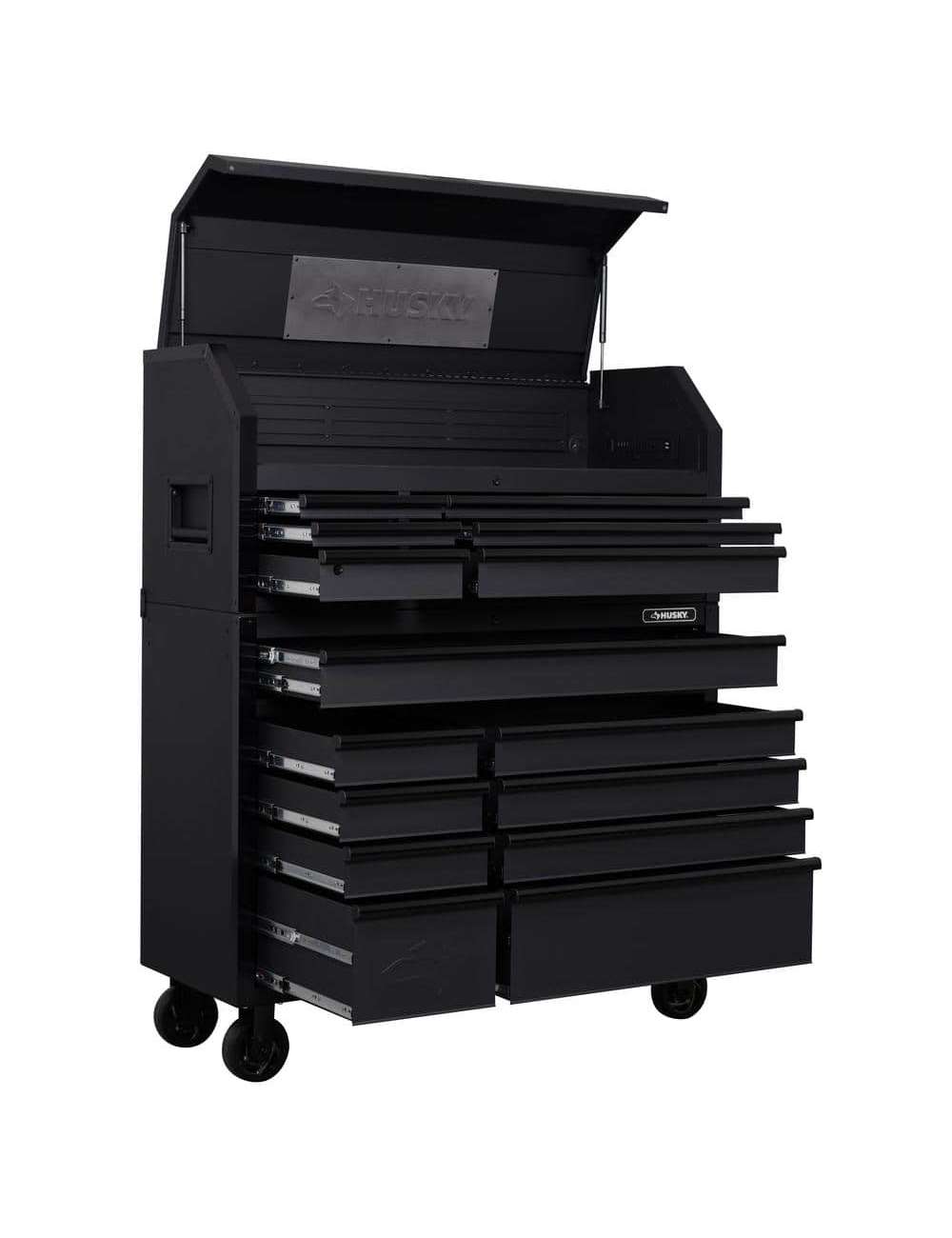 Heavy-Duty 52 in. 15-Drawer Matte Black Tool Chest Combo