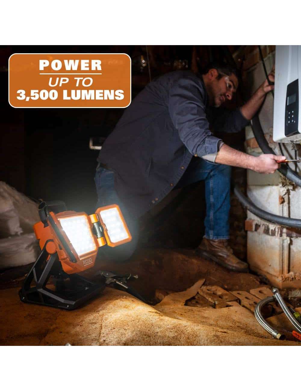 18V Hybrid Panel Light Kit with 4.0Ah Battery and Charger