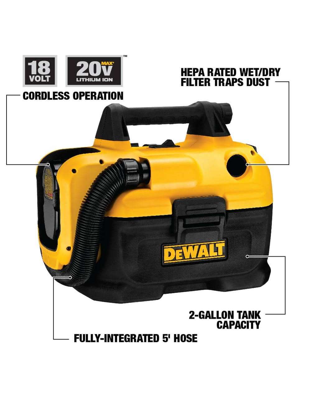 2 Gal. MAX Cordless Wet/Dry Vacuum (Tool Only)