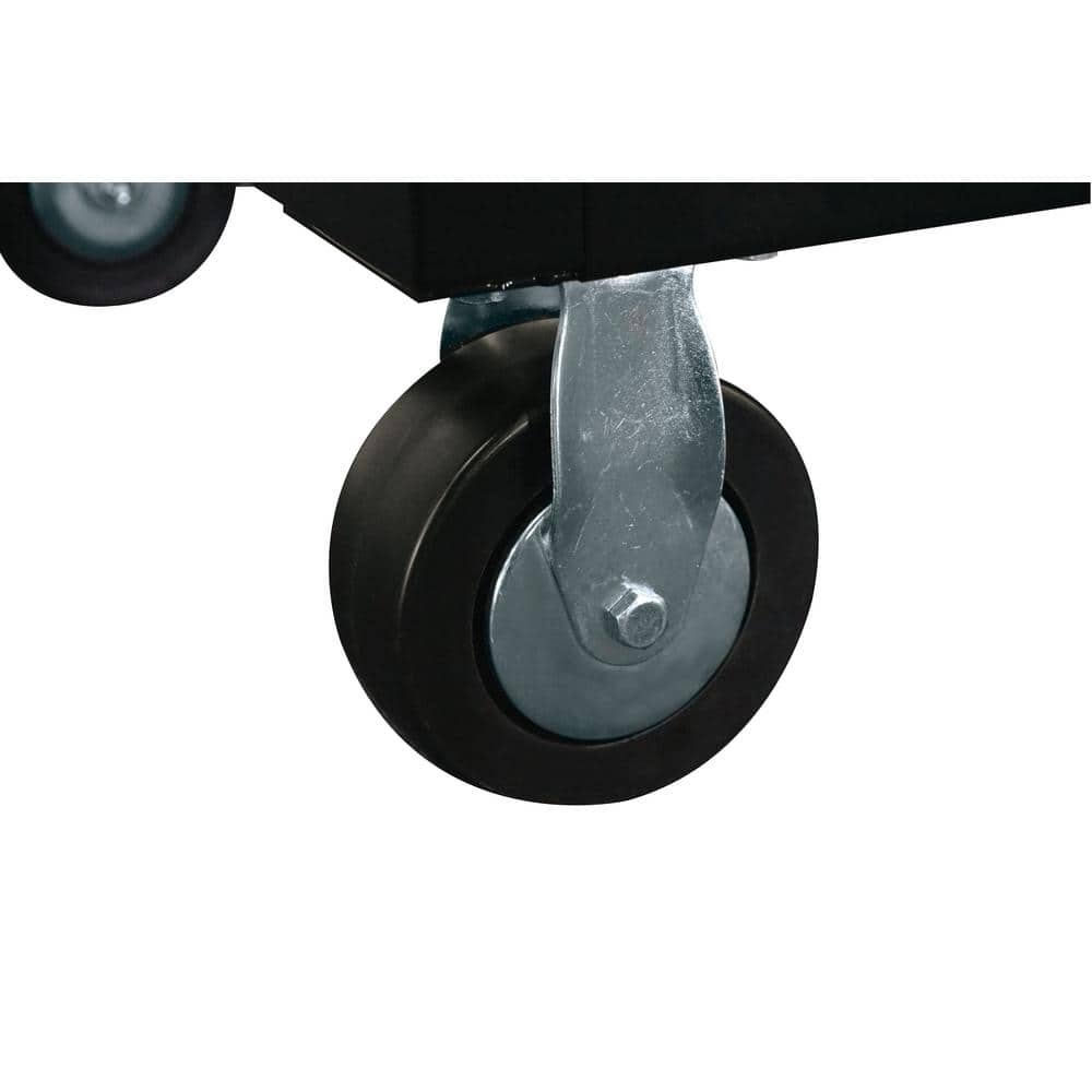 52 in. W x 24 5 in. D 9 Drawer Standard Duty Mobile Workbench Tool Chest with Solid Work Top and Pegboard in. Gloss Black