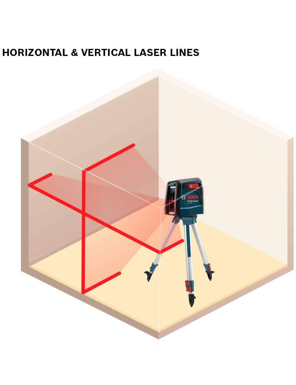 30 ft. Cross Line Laser Level Self Leveling with 360 Degree Flexible Mounting Device and Carrying Pouch