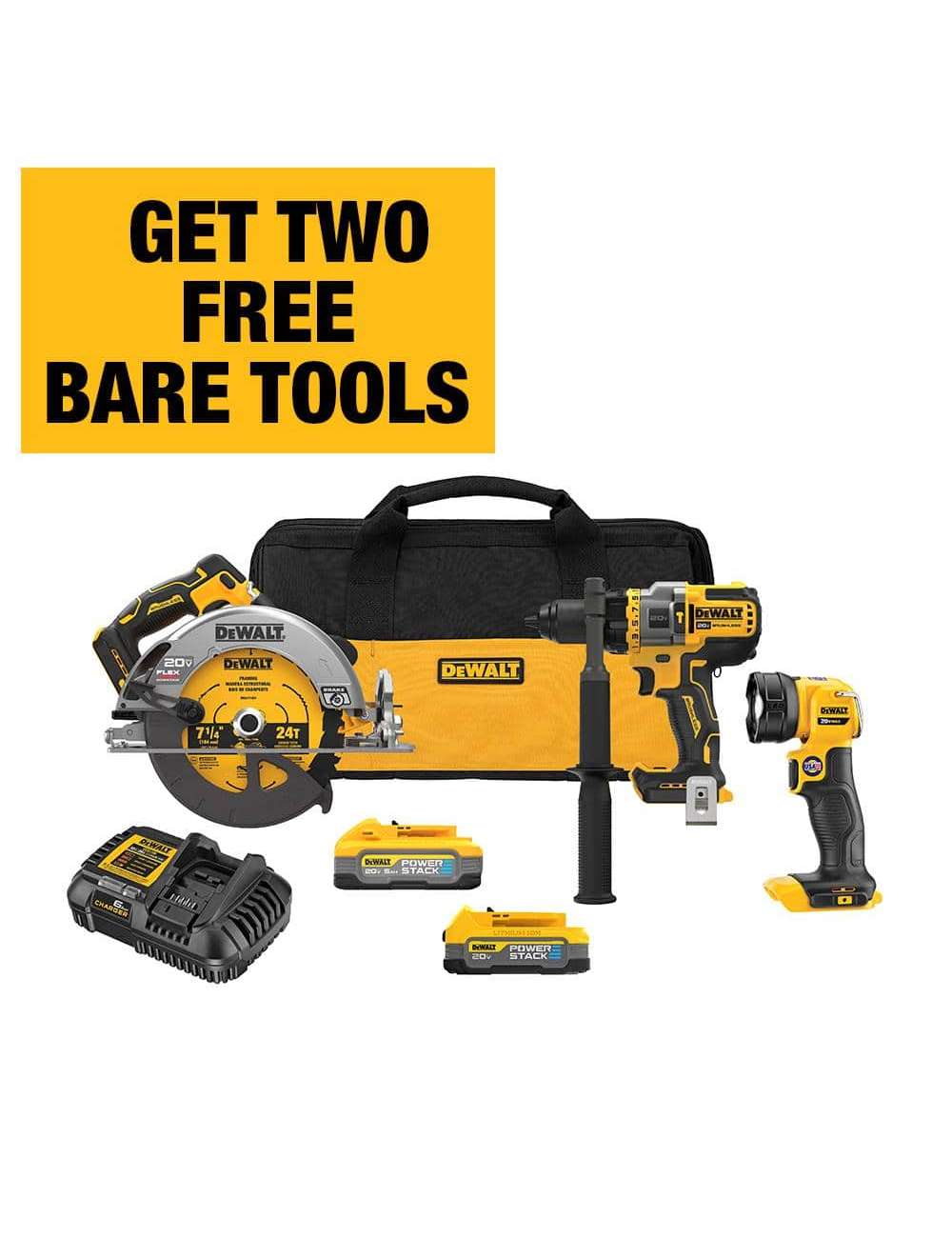 20V MAX Lithium-Ion Cordless 3-Tool Combo Kit with 5.0 Ah Battery and 1.7 Ah Battery