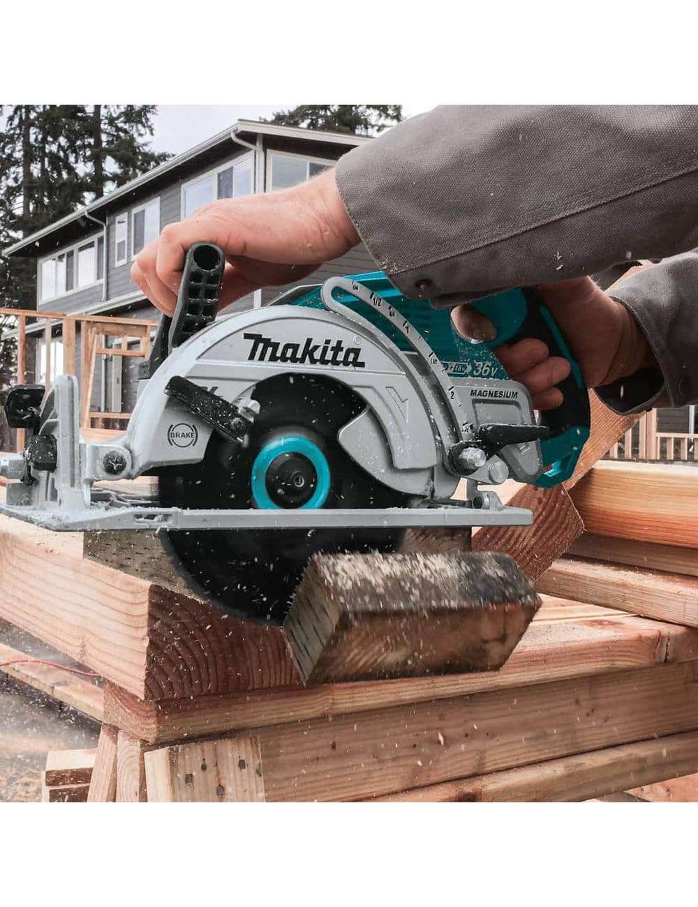 18V X2 LXT Lithium-Ion (36V) Brushless Cordless Rear Handle 7-1/4 in. Circular Saw w/BONUS 5.0Ah Battery 2 Pack