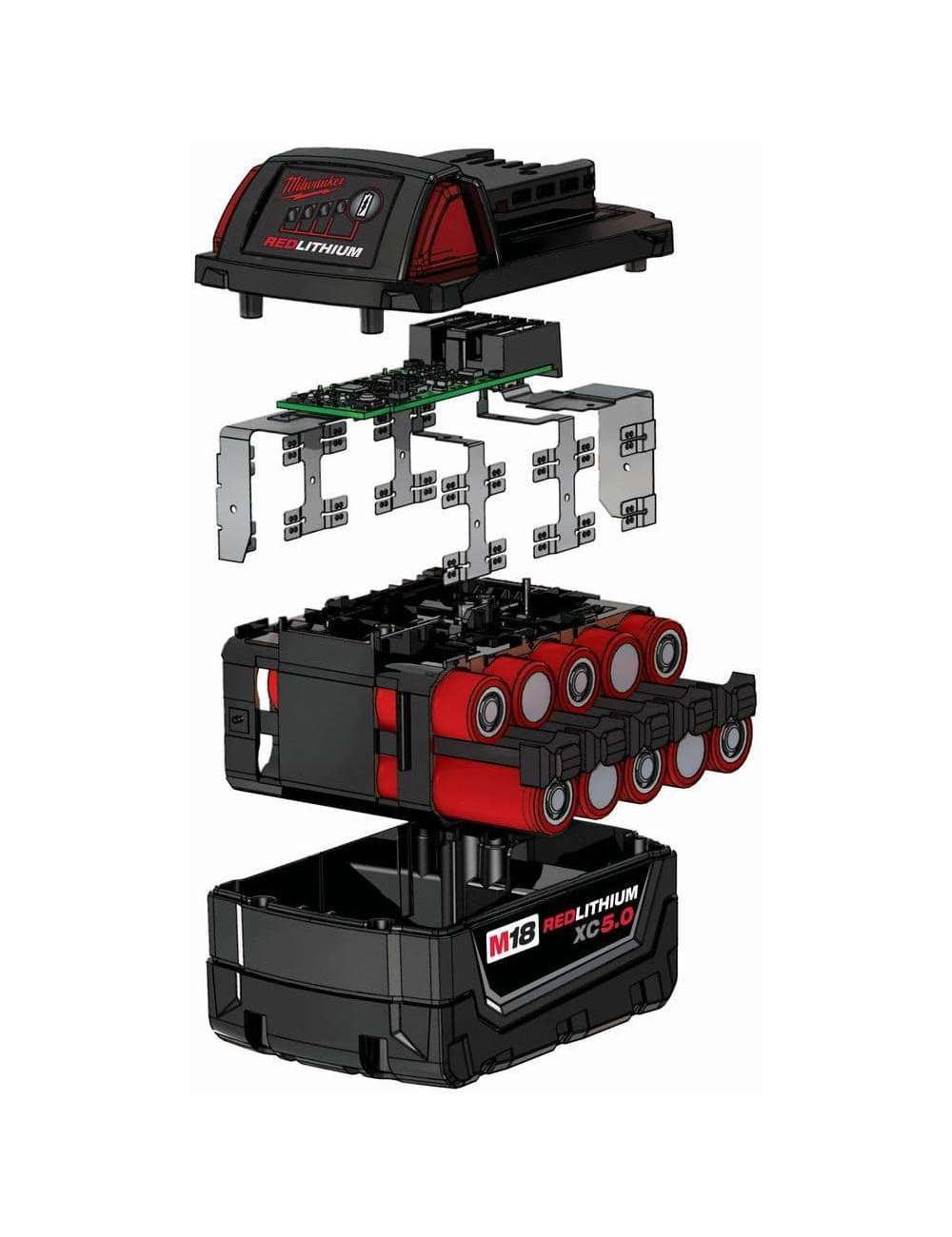 M18 18-Volt 5.0 Ah Lithium-Ion XC Extended Capacity Batteries and Charger (3-Pack)