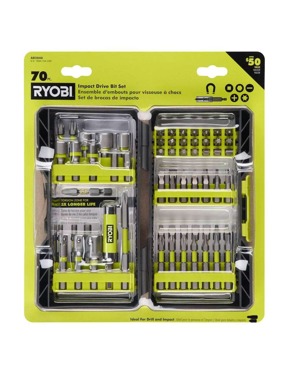 Bi-Metal Impact Rated Screwdriver Drill Bit Kit (70-Piece)
