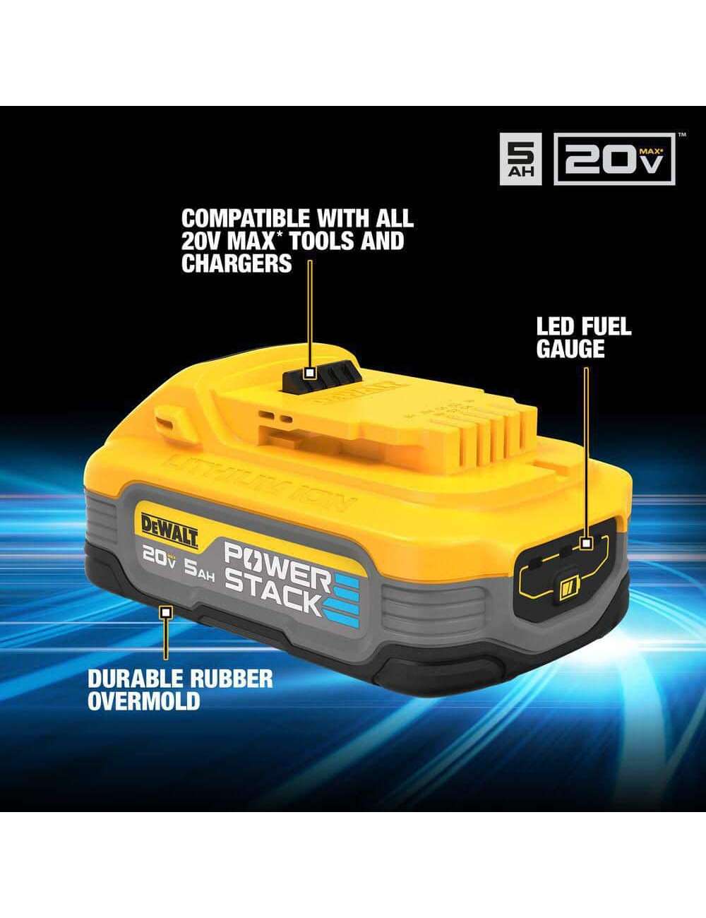 20V MAX Lithium-Ion Cordless 3-Tool Combo Kit with 5.0 Ah Battery and 1.7 Ah Battery