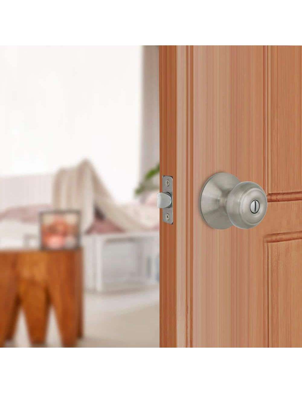 Hartford Satin Nickel Bed/Bath Door Knob Contractor Pack (6-Pack)