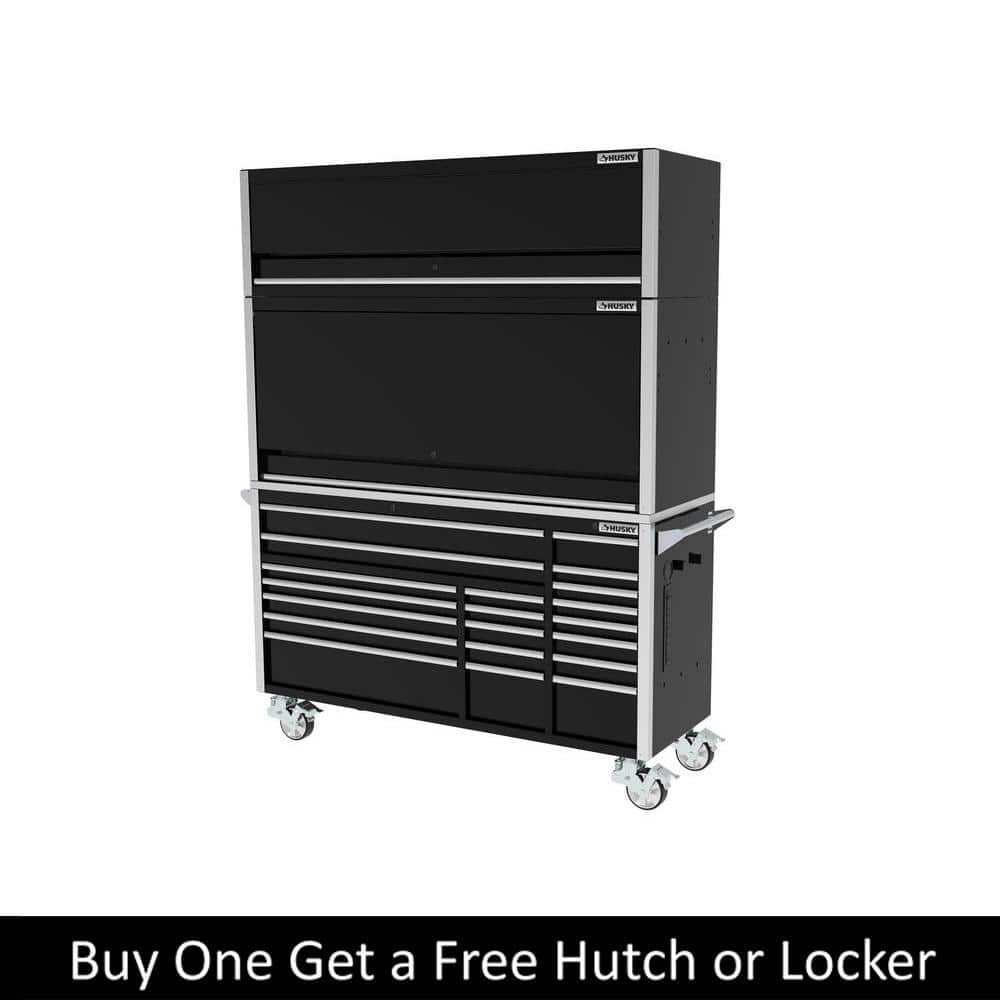 72 in. W x 24 6 in. D Professional Duty 20 Drawer Mobile Workbench Tool Storage Combo w Top Hutch and Top Tool Locker