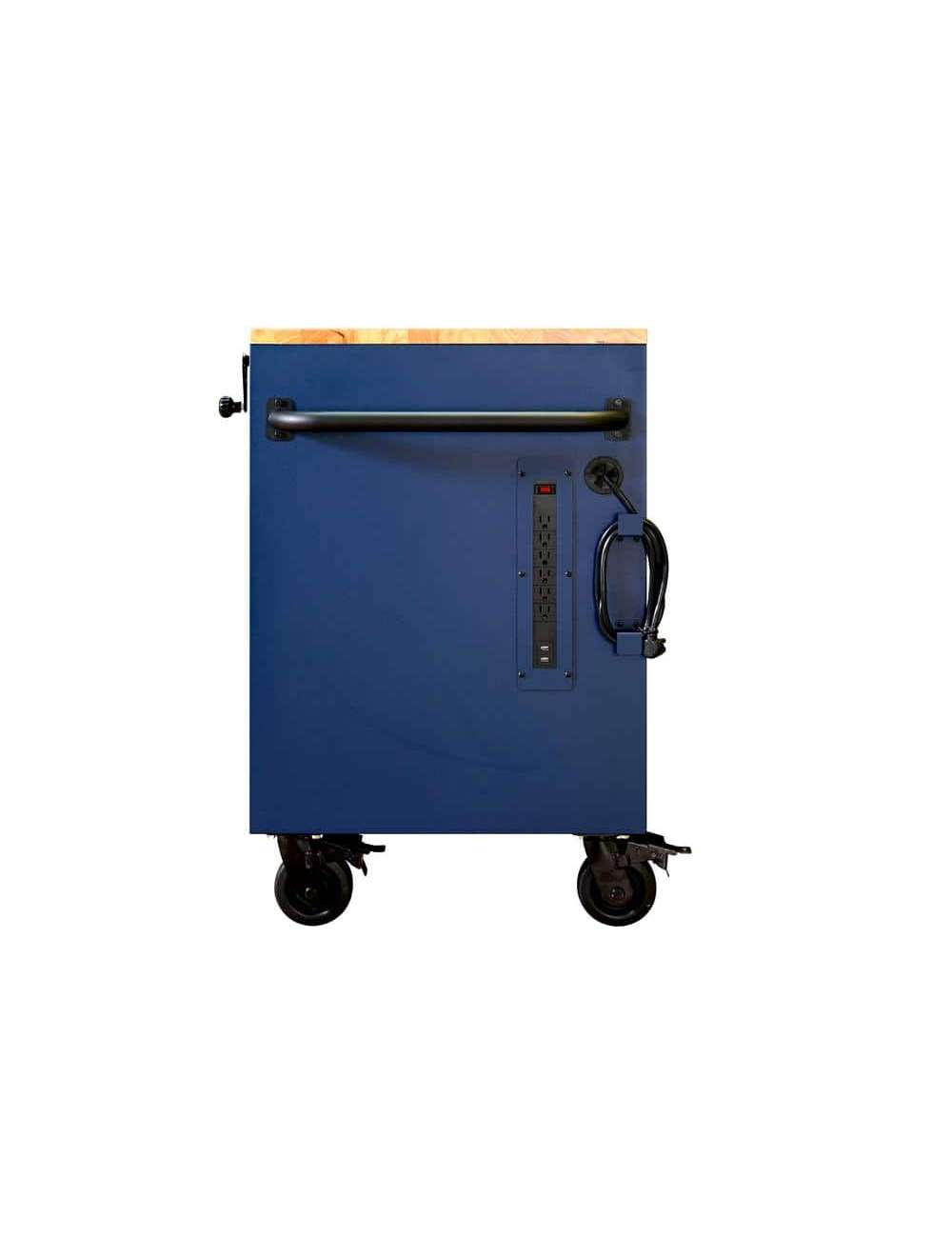 72 in. W x 24 in D Heavy Duty 18-Drawer Mobile Workbench with Mechanics Tool Set (1,025-Piece) in Matte Blue