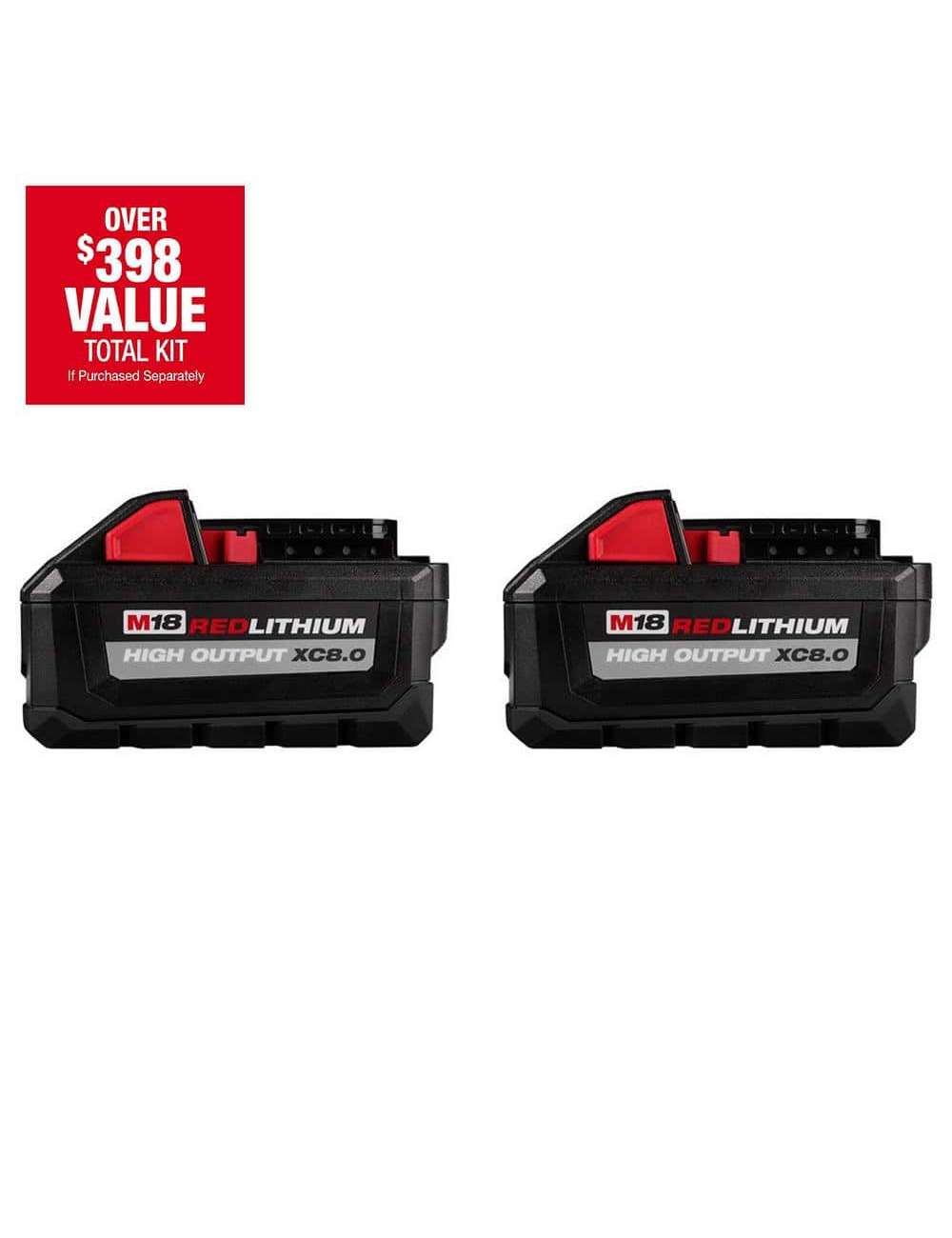 M18 18-Volt Lithium-Ion High Output XC 8.0 Ah Battery (2-Pack)