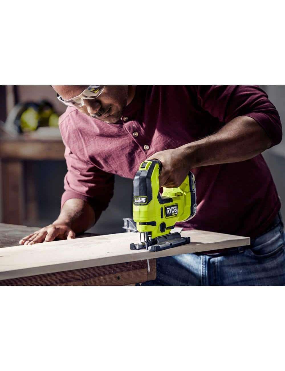 ONE+ 18V Lithium-Ion 4.0 Ah Compact Battery (2-Pack) and Charger Kit with FREE ONE+ HP Brushless Jig Saw