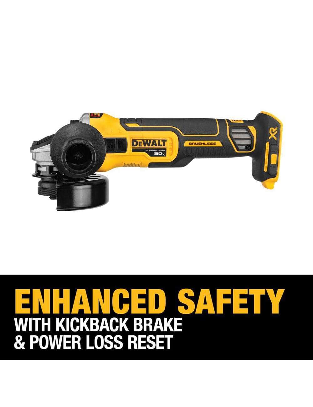 20V MAX XR Cordless Brushless 4.5 in. Slide Switch Small Angle Grinder with Kickback Brake (Tool Only)