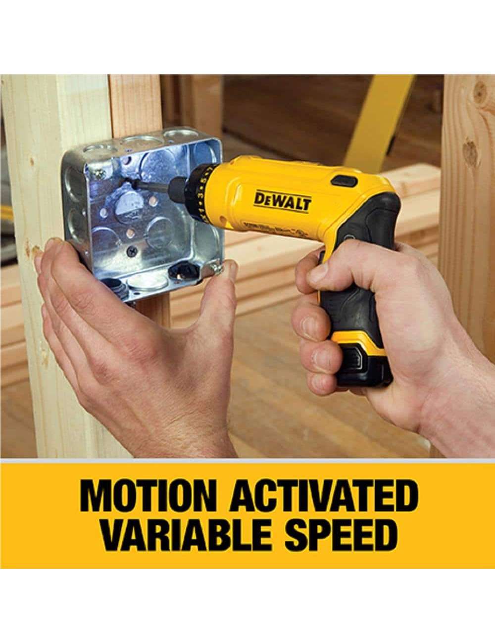 8V MAX Cordless Gyroscopic Screwdriver with Adjustable Handle, (2) 1.0Ah Batteries, Charger, and Bag