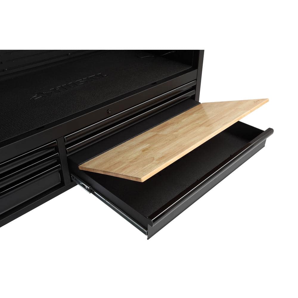 52 in. W x 21 5 in. D Heavy Duty 15 Drawer Combination Rolling Tool Chest Top Tool Cabinet with LED Light in. Matte Black
