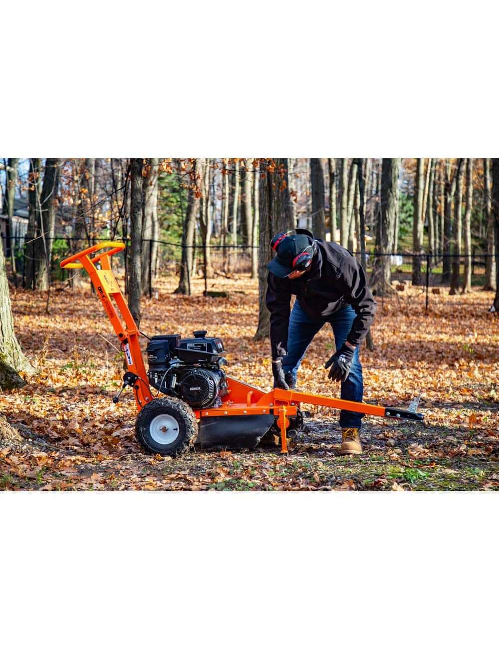 12 in. 14 HP Gas Powered Certified Commercial Stump Grinder with 9 High Speed HPDC Machined Carbide Cutters