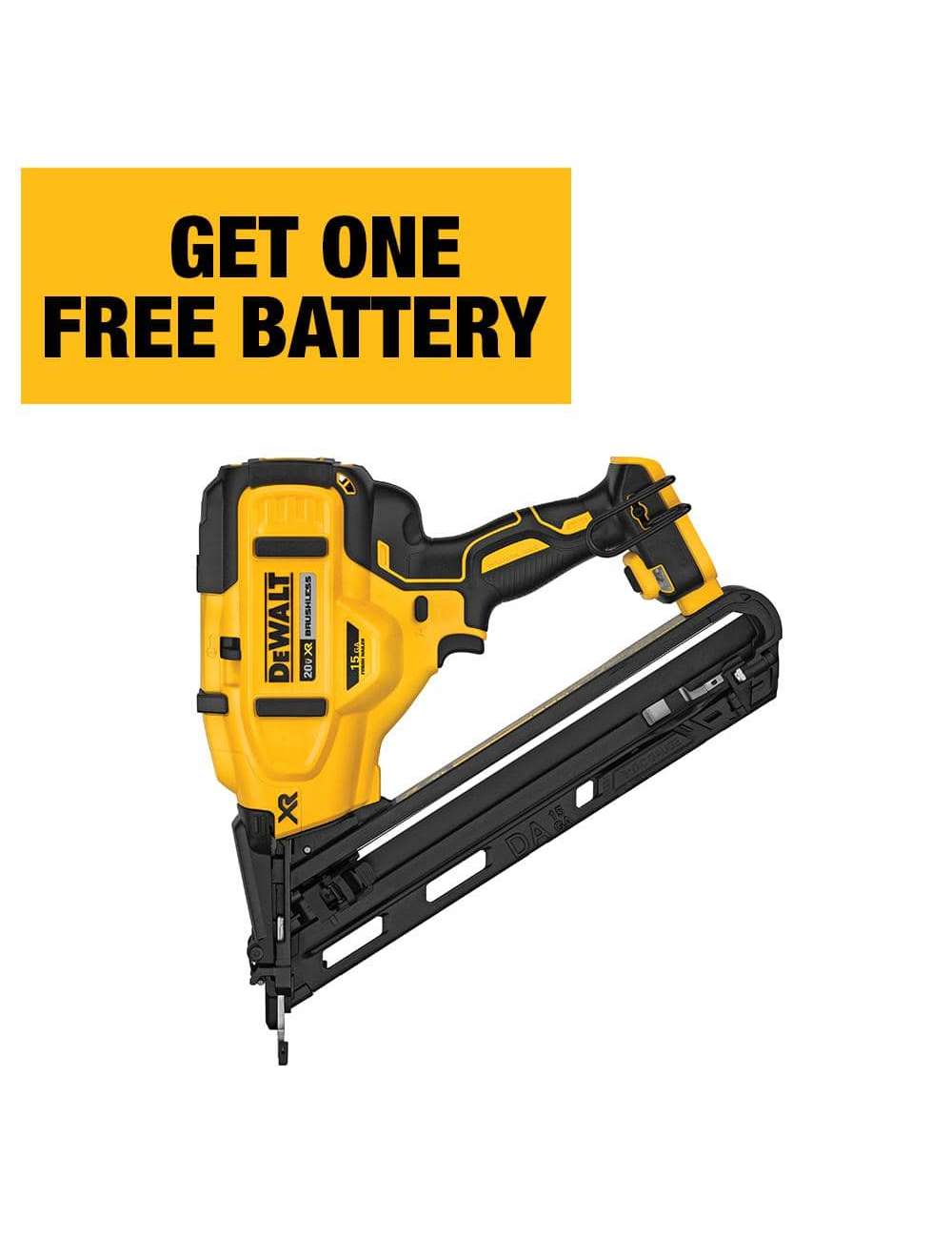 20V MAX XR Lithium-Ion Cordless 15-Gauge Angled Finish Nailer (Tool Only)
