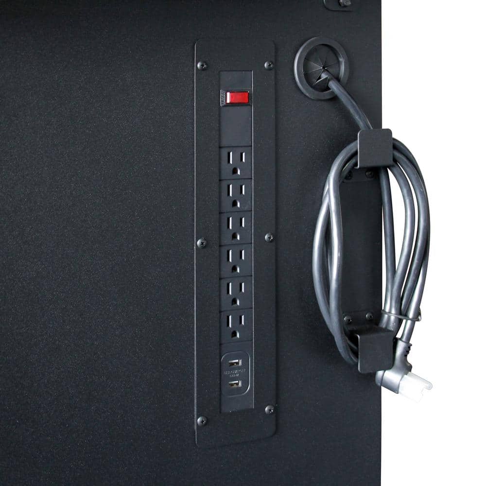 52 in. W x 25 in. D Heavy Duty 9 Drawer Mobile Workbench Cabinet with Adjustable Height Hardwood Top in. Matte Black