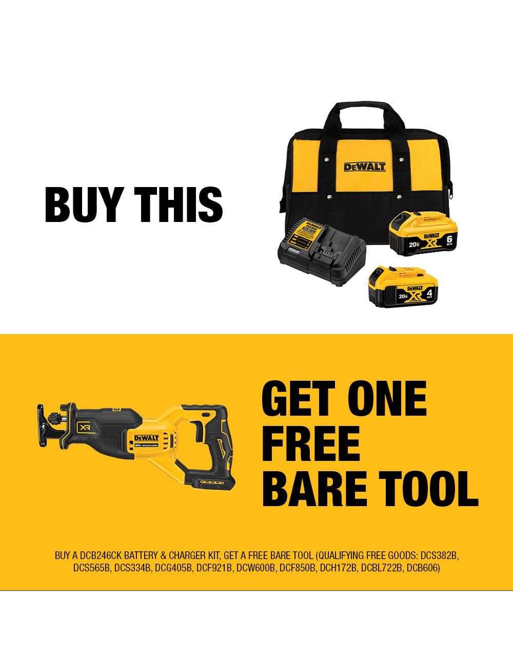 20-Volt MAX XR Cordless Brushless Reciprocating Saw with 20-Volt MAX XR Premium Lithium-Ion 6.0Ah and 4.0Ah Starter Kit