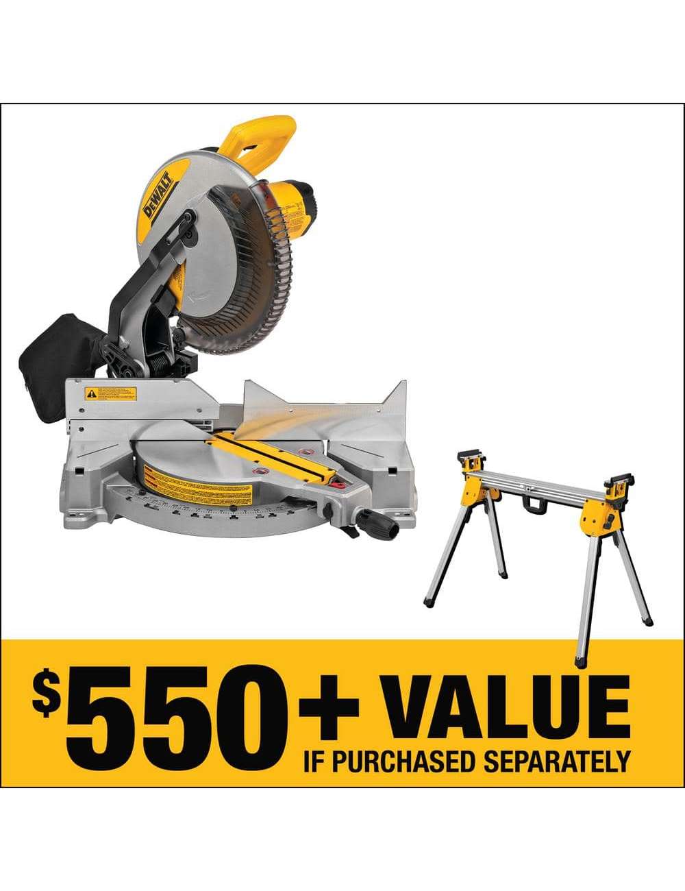 15 Amp Corded 12 in. Single Bevel Compound Miter Saw with 500 lbs. Capacity Compact Miter Saw Stand
