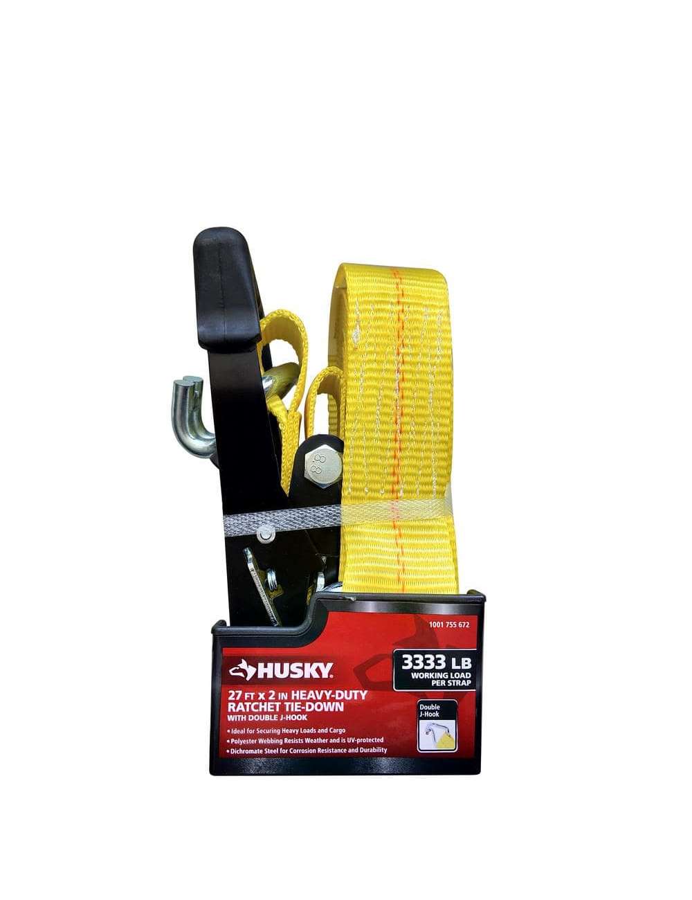 27 ft. x 2 in. Heavy-Duty Ratchet Tie-Down Strap with J Hook