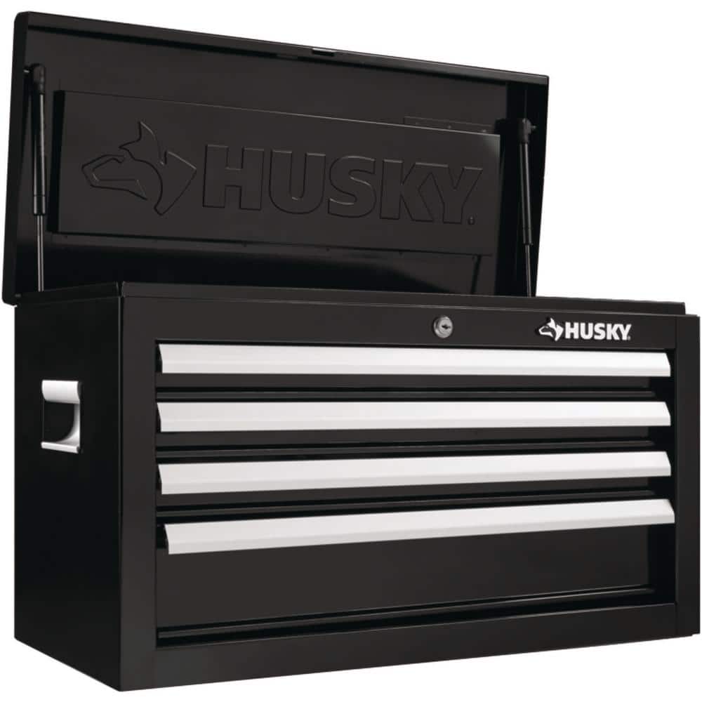 26 in. W x 12 in. D Standard Duty 4 Drawer Top Tool Chest in. Gloss Black
