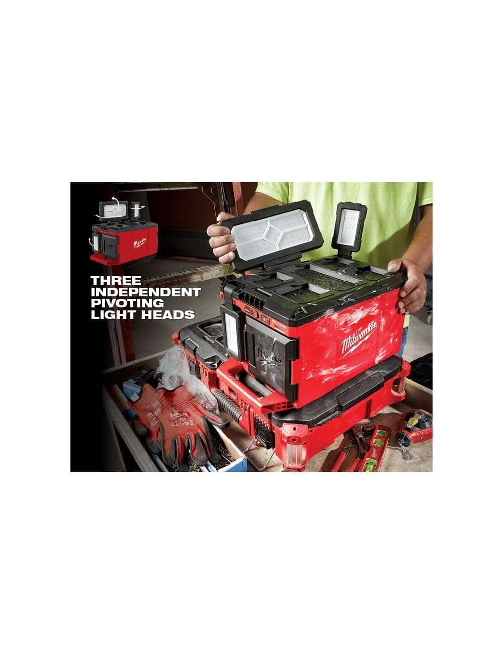 M18 18-Volt Lithium-Ion Cordless PACKOUT 3000 Lumens LED Light with Built-In Charger