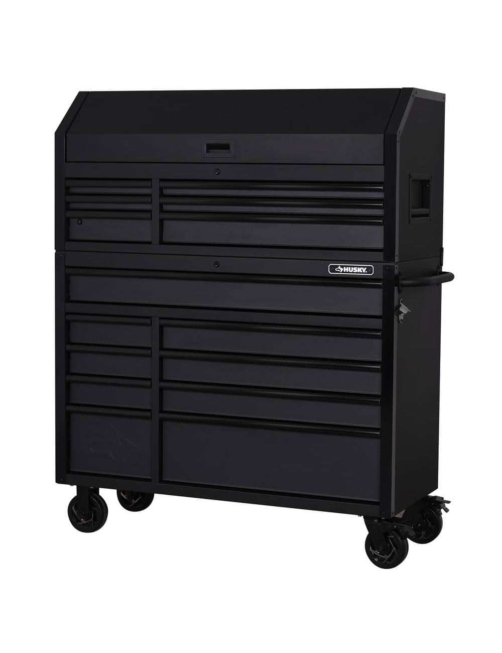Heavy-Duty 52 in. 15-Drawer Matte Black Tool Chest Combo