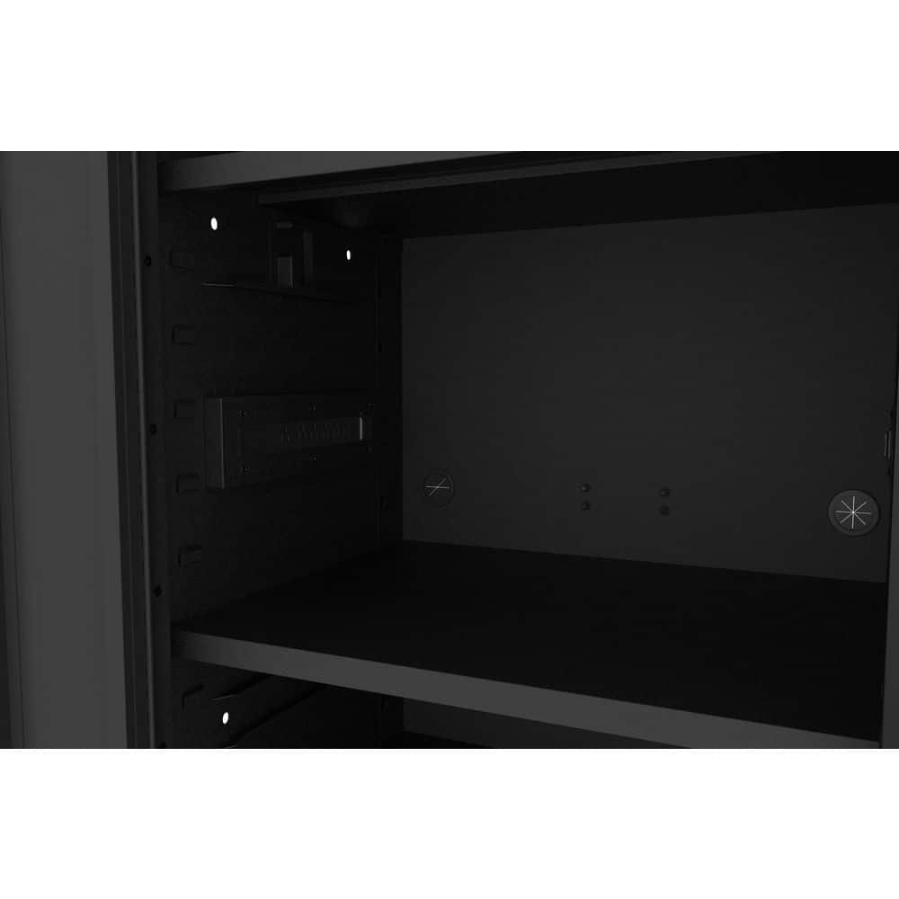 Heavy Duty 27 5 in. 4 Shelf Matte Black Rolling Side Tool Locker