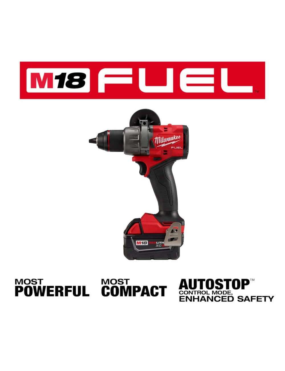 M18 FUEL 18V Lithium-Ion Brushless Cordless 1/2 in. Drill/Driver Kit W/(2) 5.0Ah Batteries, Charger, and Hard Case