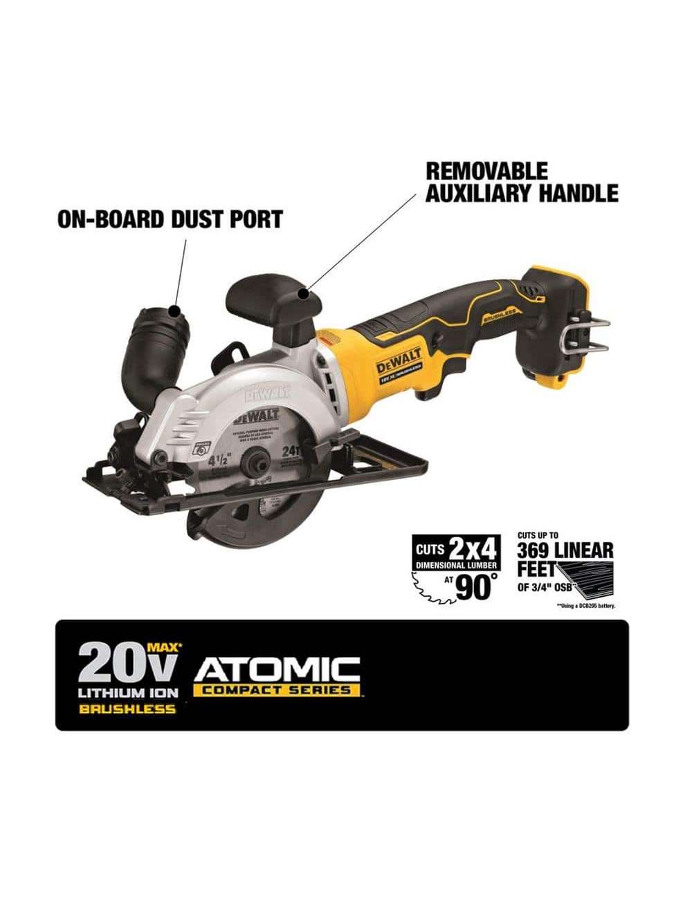 ATOMIC 20V MAX Cordless Brushless 4-1/2 in. Circular Saw (Tool Only)