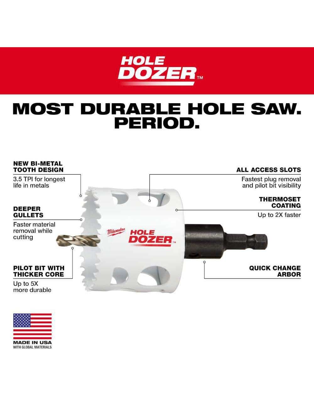 Hole Dozer General Purpose Bi-Metal Hole Saw Set (11-Piece)