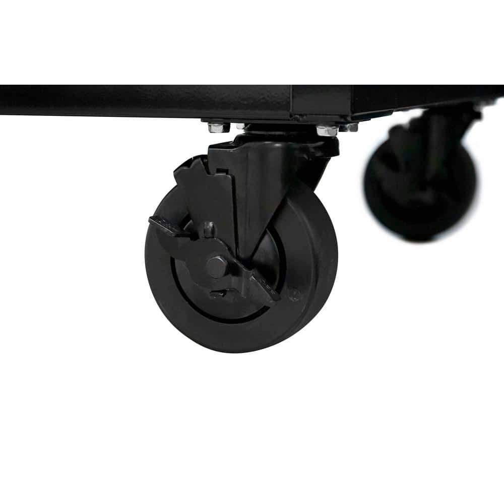 62 in. W x 36 in. D Standard Duty 12 Drawer Mobile Workbench Tool Chest with Full Length Extension Table in. All Black