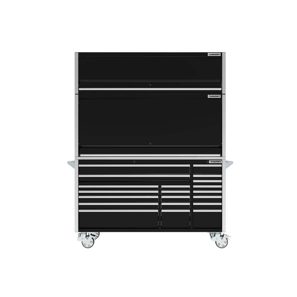 72 in. W x 24 6 in. D Professional Duty 20 Drawer Mobile Workbench Tool Storage Combo w Top Hutch and Top Tool Locker